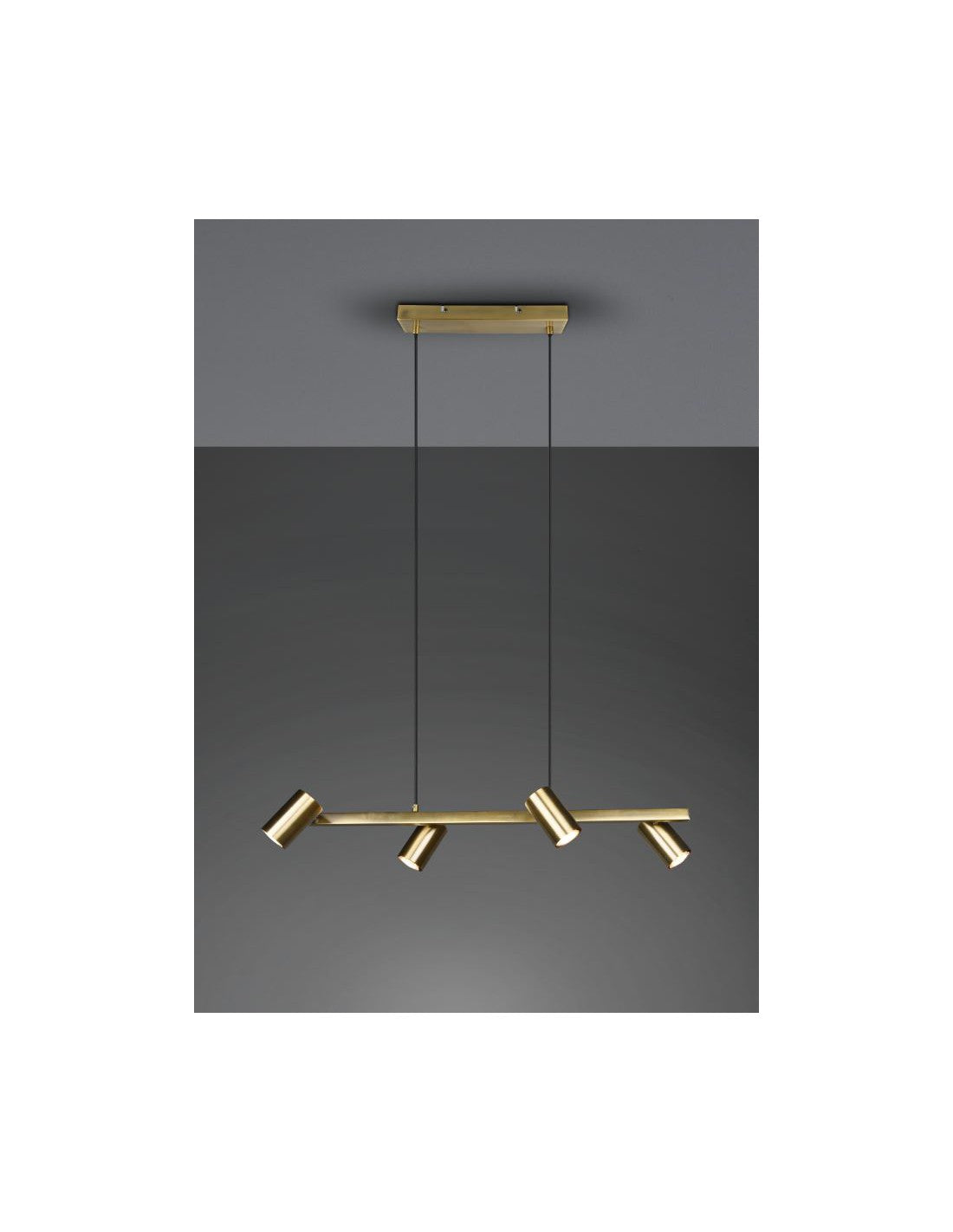 Suspension 4 Spots GU10 Orientables Marley Laiton Vieilli Trio Éclairage