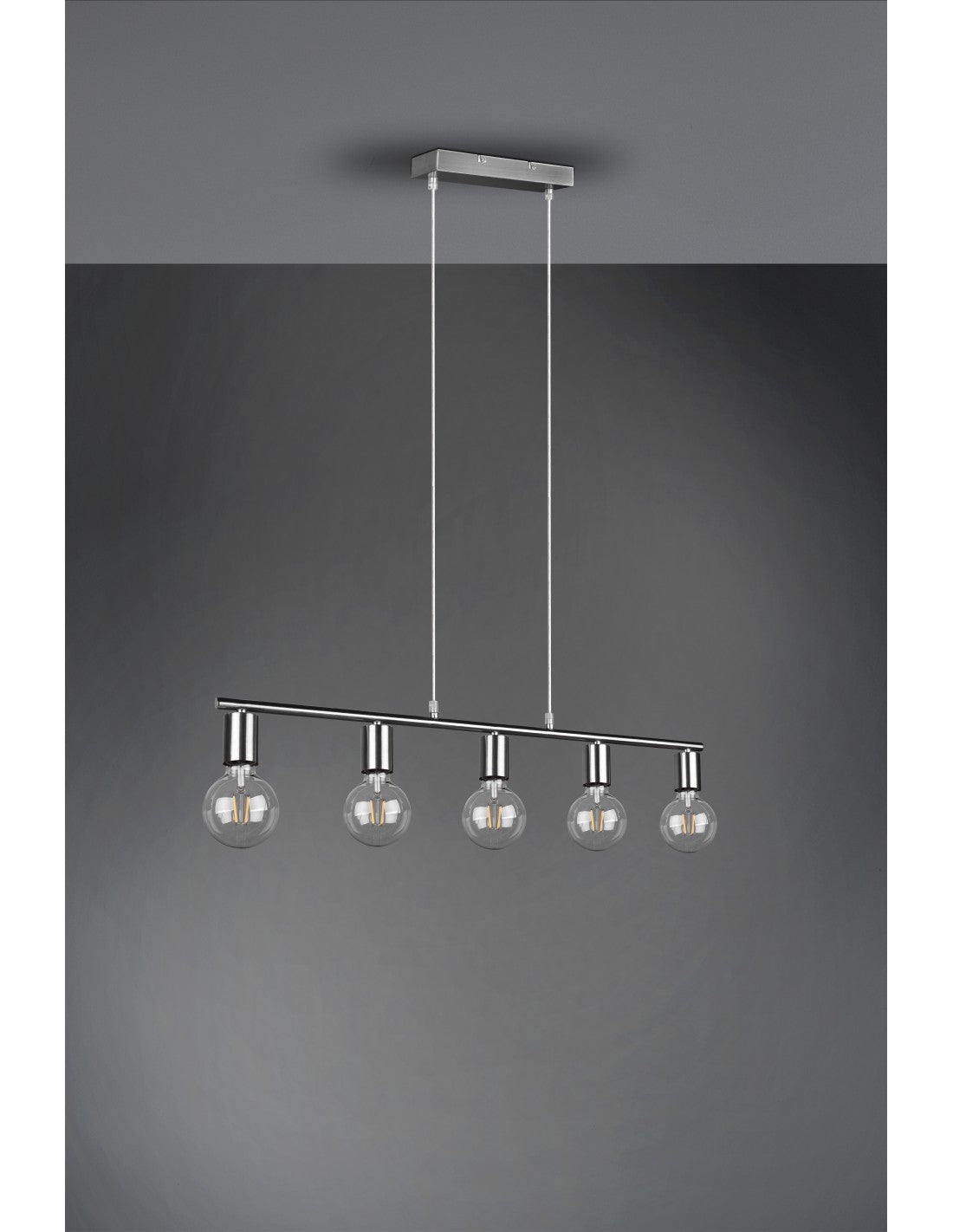 Suspension 5xE27 Vannes Nickel L82 cm Trio Lighting