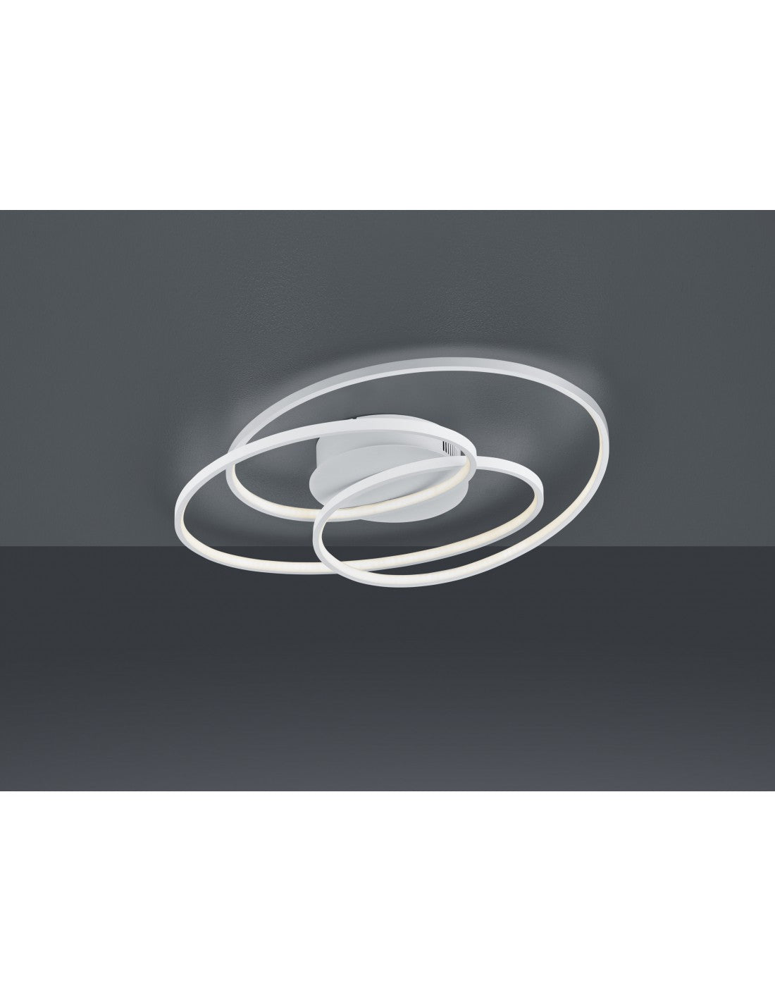 Plafonnier Gale 3 cercles Blanc Mat LED 38,5w Dimmable L60 cm Trio Lighting