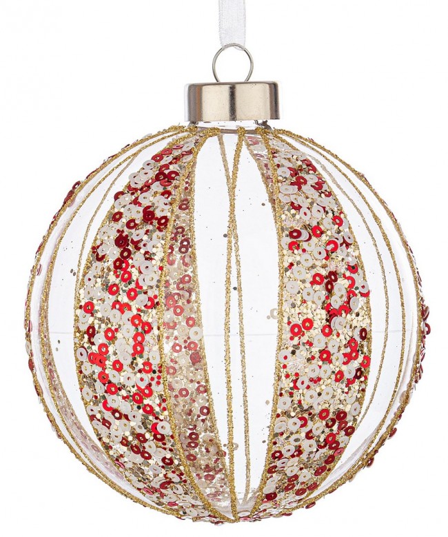 8x Sphère Vt Spangly Rouge