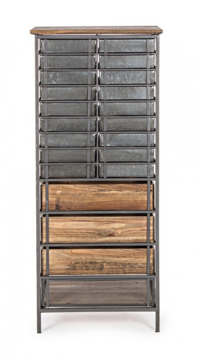 Commode OFFICINA en acier et bois 129,5h cm