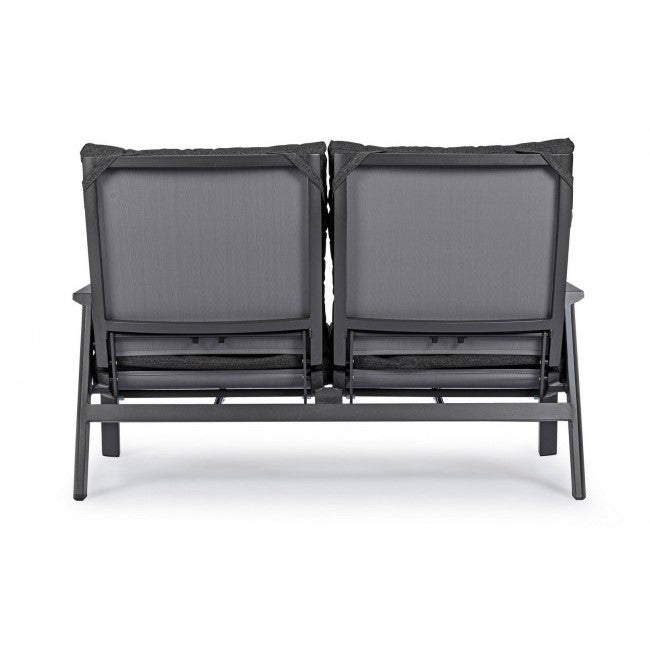 Canapé 2 places avec coussins inclinables avec coussins Kledi anthracite
