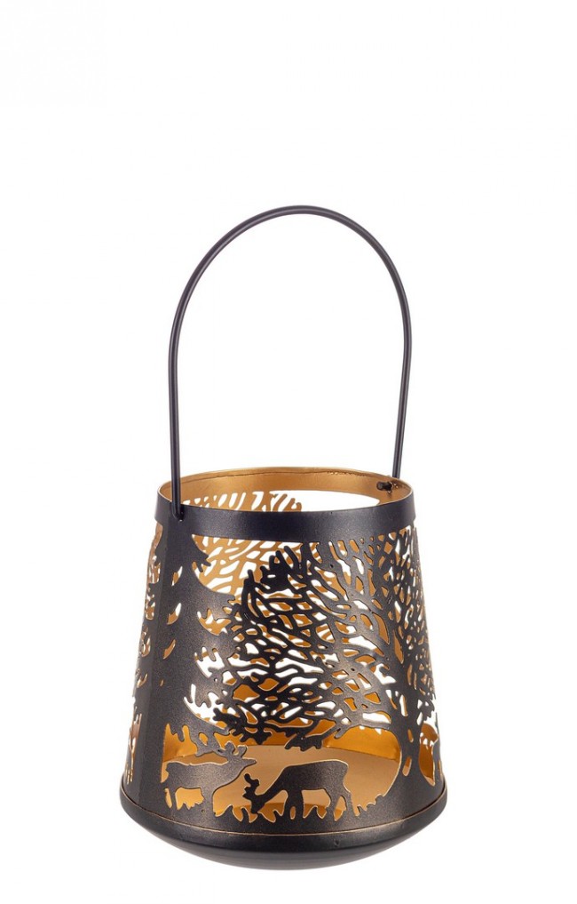 2x Lanterne Bombe Daya Renne Noir D16X17H