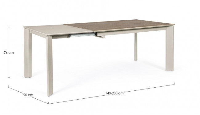 Table extensible gris et tourterelle