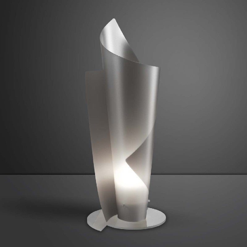 Lampe de table en Polilux VELA Argent diamètre 19 x h50 cm