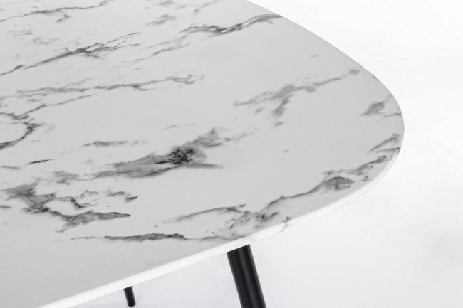 Table ovale en marbre effet marbre 110x50x45h cm