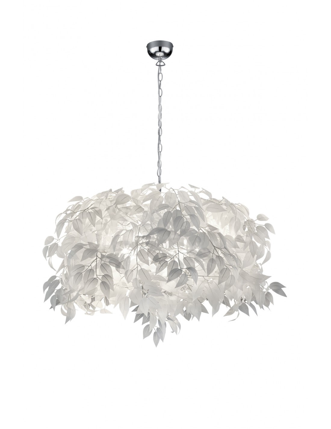 Lustre 4 Lumières Lavable Feuilles Blanches Feuilles Ø70 cm Trio Lighting