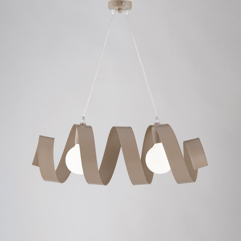 Lustre suspension moderne en fer à deux lumières, Tortora 54x h20 cm
