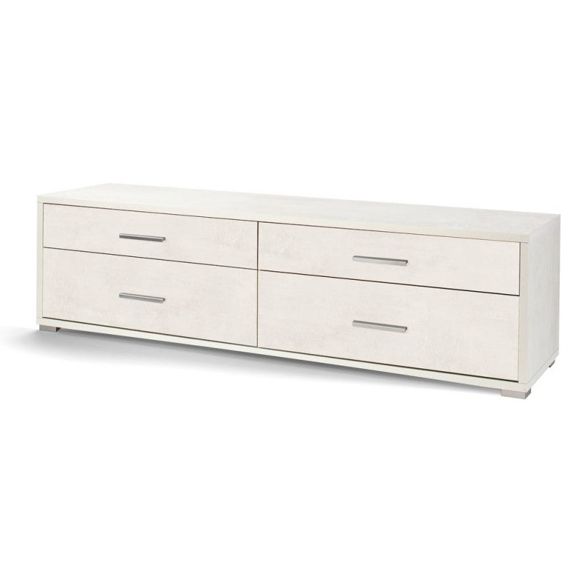 Meuble TV bas en bois avec quatre tiroirs en Ossido Blanc 179x47x h50 cm