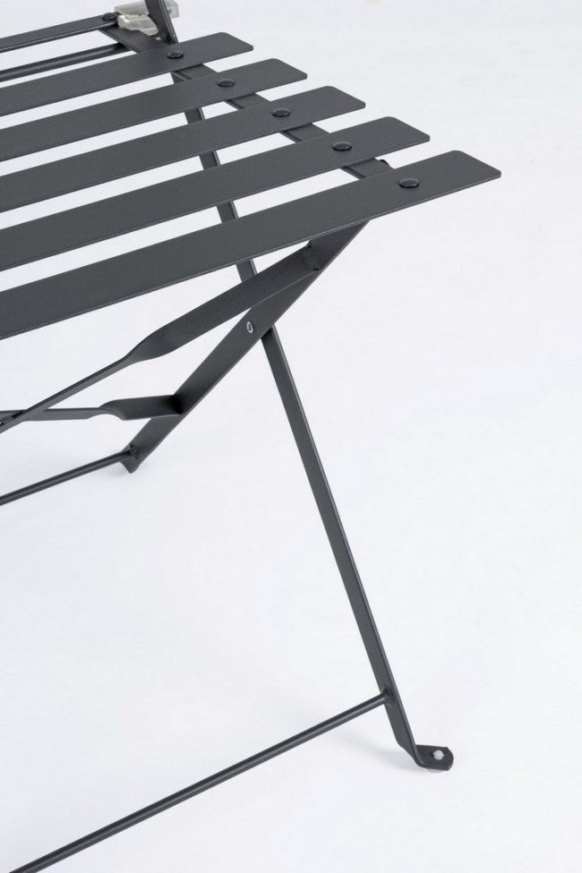 Salon de jardin Bizzotto anthracite table et chaises Bistrot