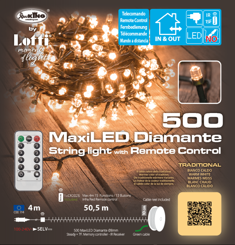 Chaîne TRADITIONNELLE 500 Maxi LED Diamant 50,5m