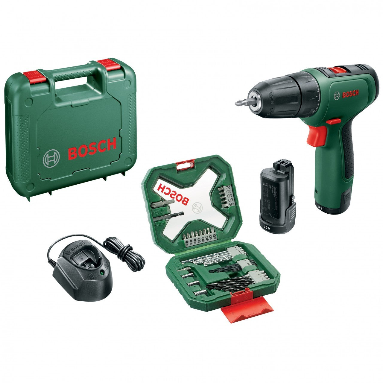 Perceuse Bosch-V avec 2 batteries de 1,5 Ah