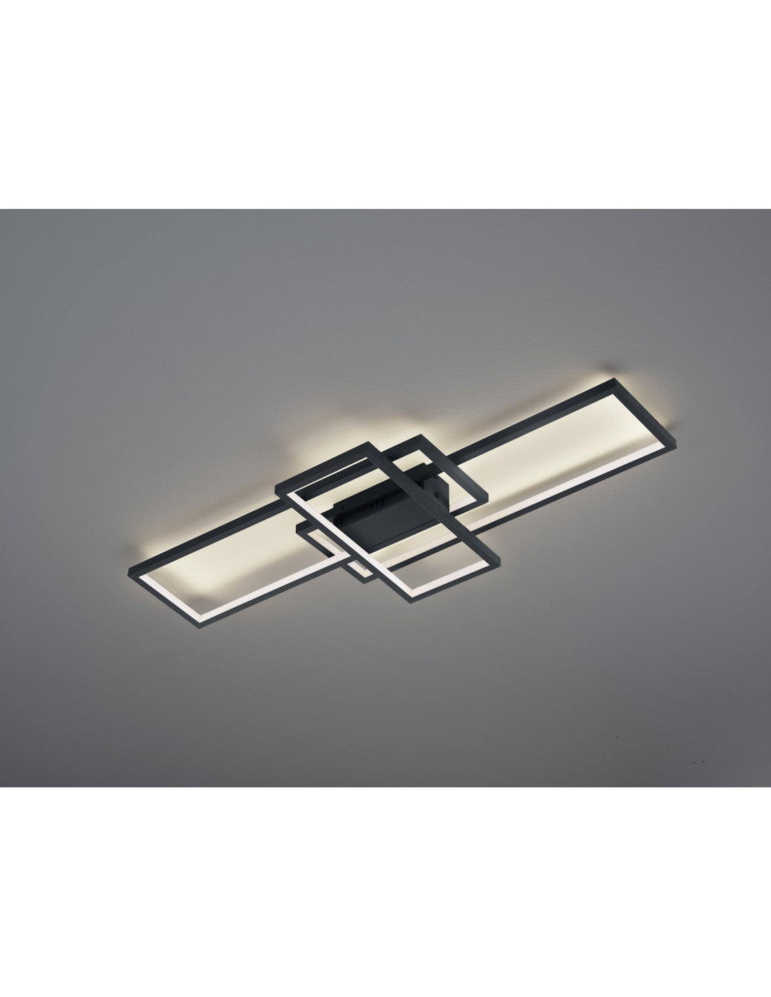 Plafonnier Led Thiago 3 Rectangles L104 cm Anthracite Trio Lighting