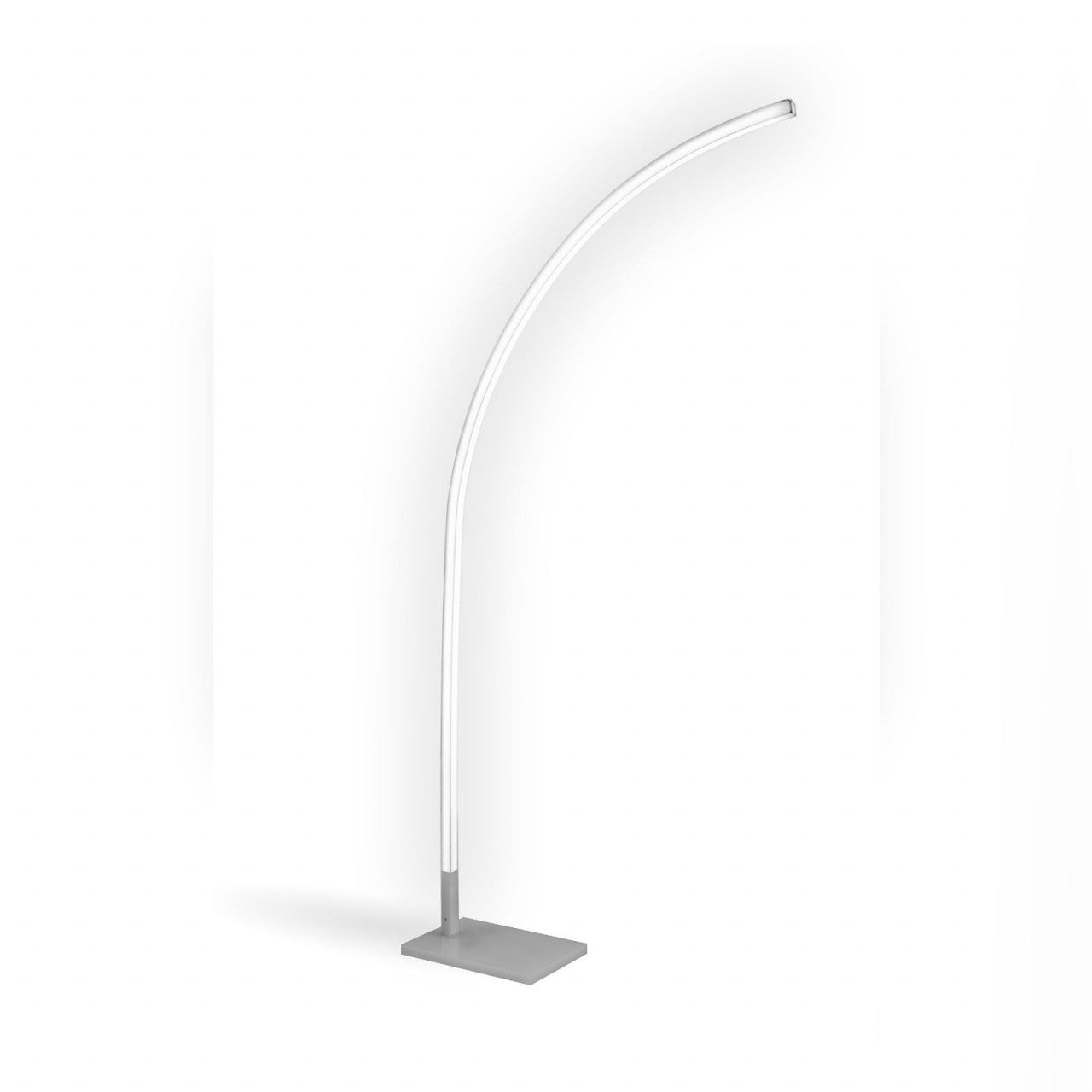 Lampadaire en métal blanc avec finition en aluminium Cm. 70x24x192h
