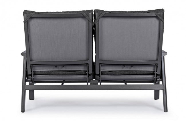 Canapé 2 places avec coussins inclinables avec coussins Kledi anthracite