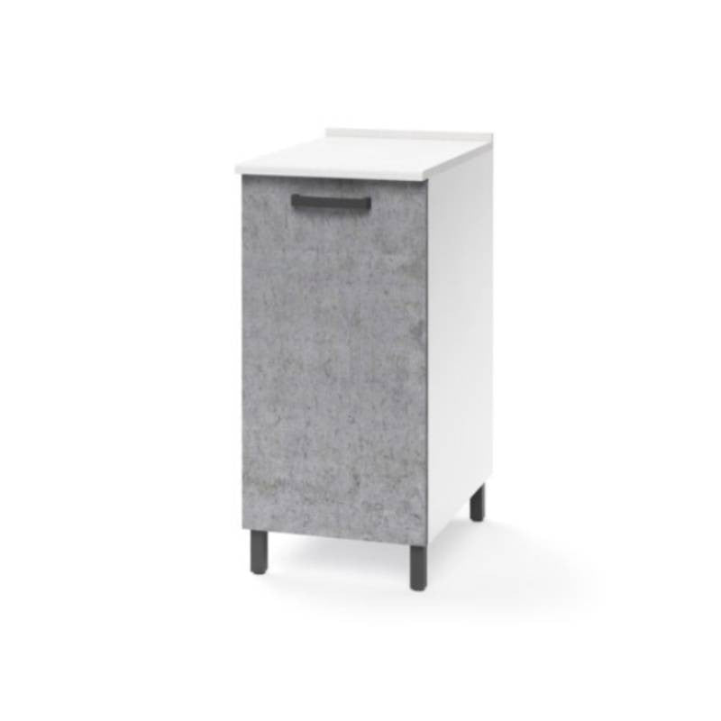 Meuble bas de cuisine gris béton avec 1 porte 30x50xH 85 cm