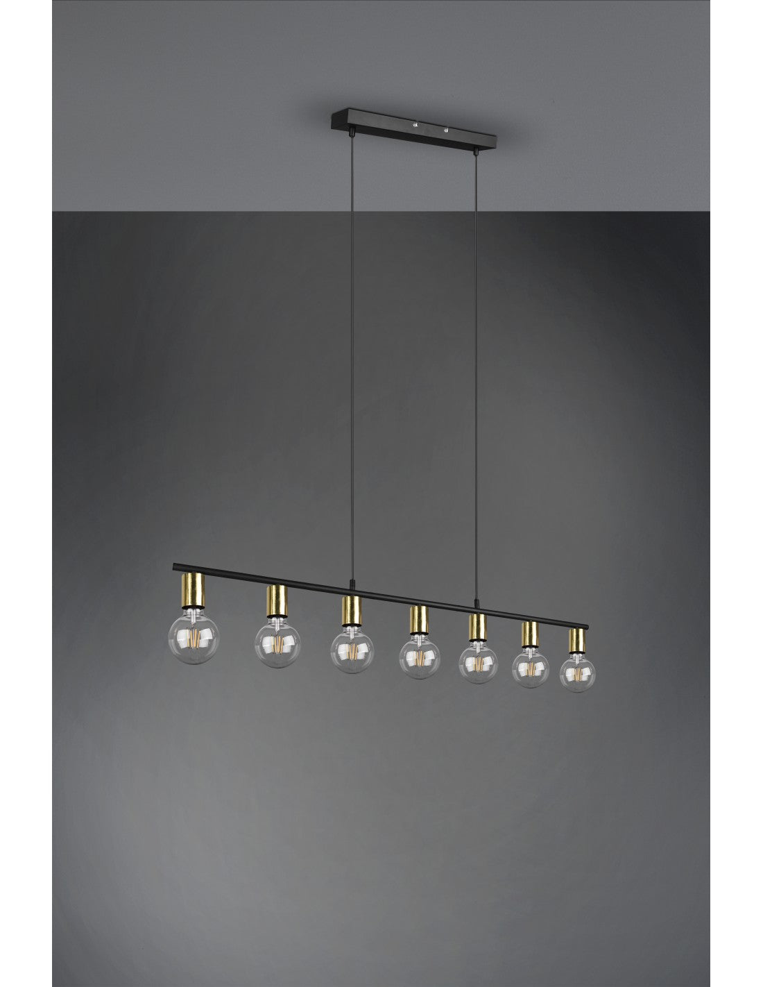 Suspension 7xE27 Vannes Laiton L110 cm Trio Lighting