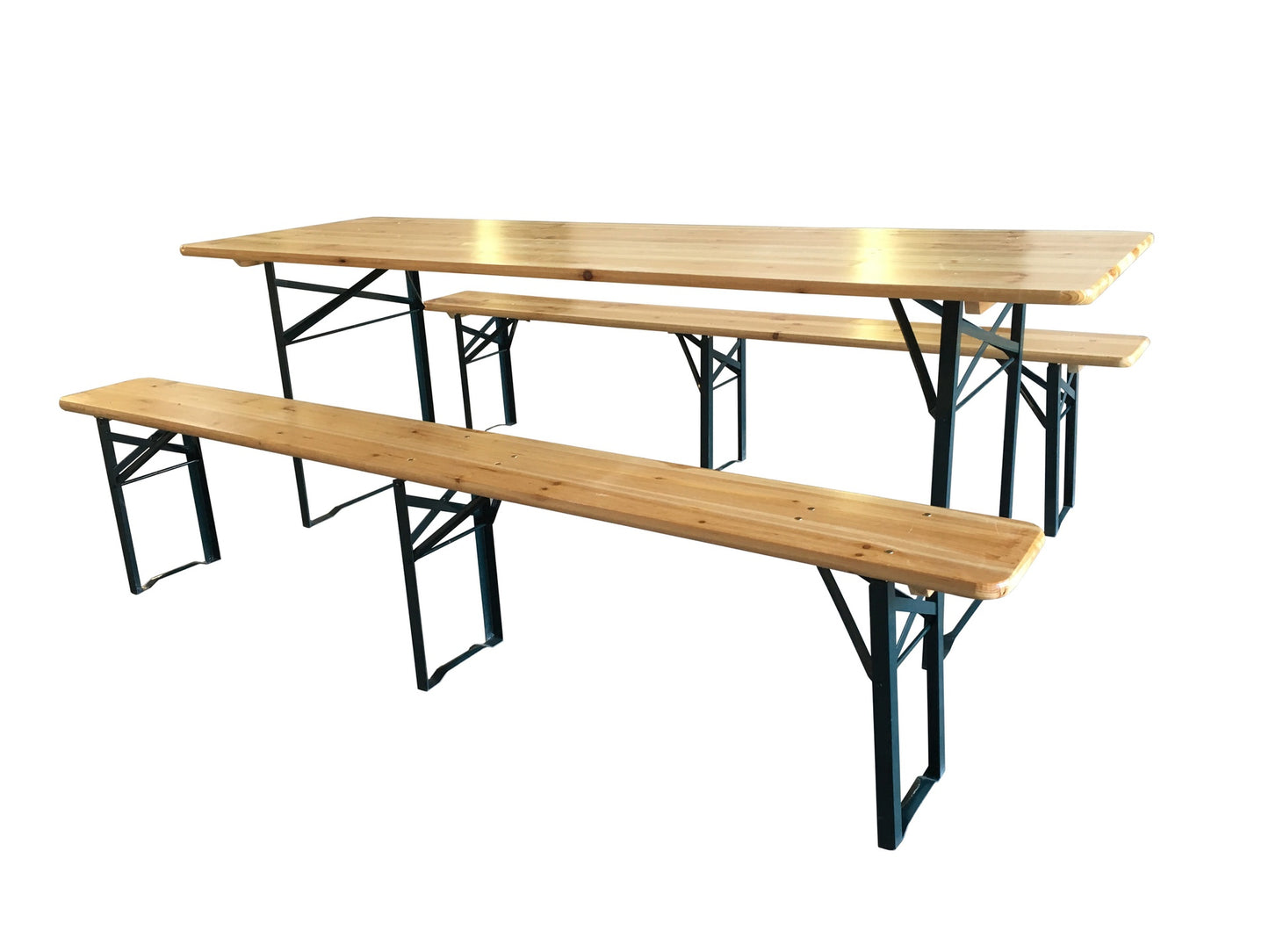 Ensemble de brasserie en bois et métal Cm. 220x70x76h