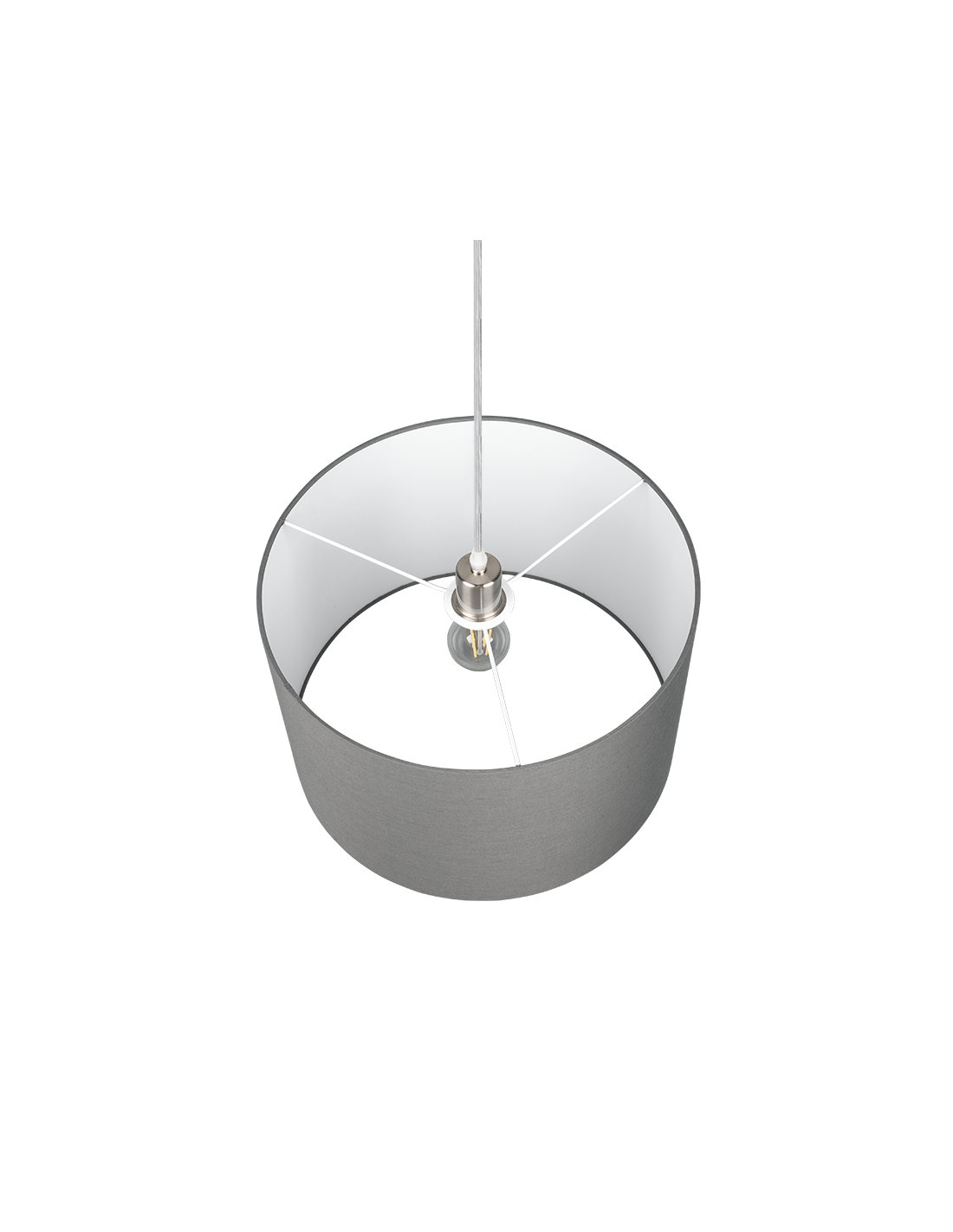 Suspension Simple Hôtel Abat-jour Gris Ø40 cm Trio Lighting