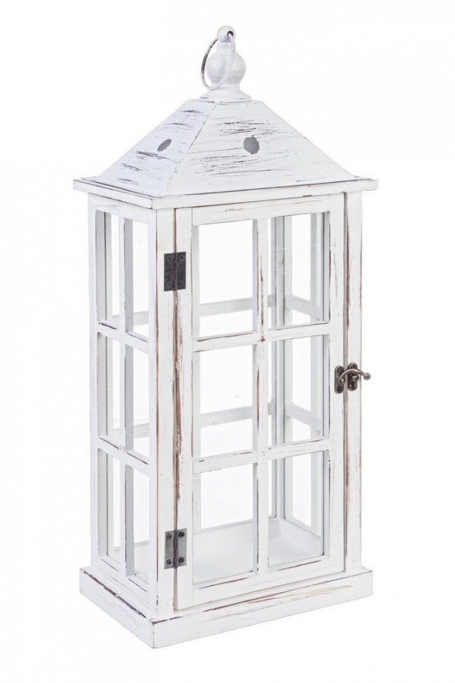 4x Lanterne Bois Blanc 55H