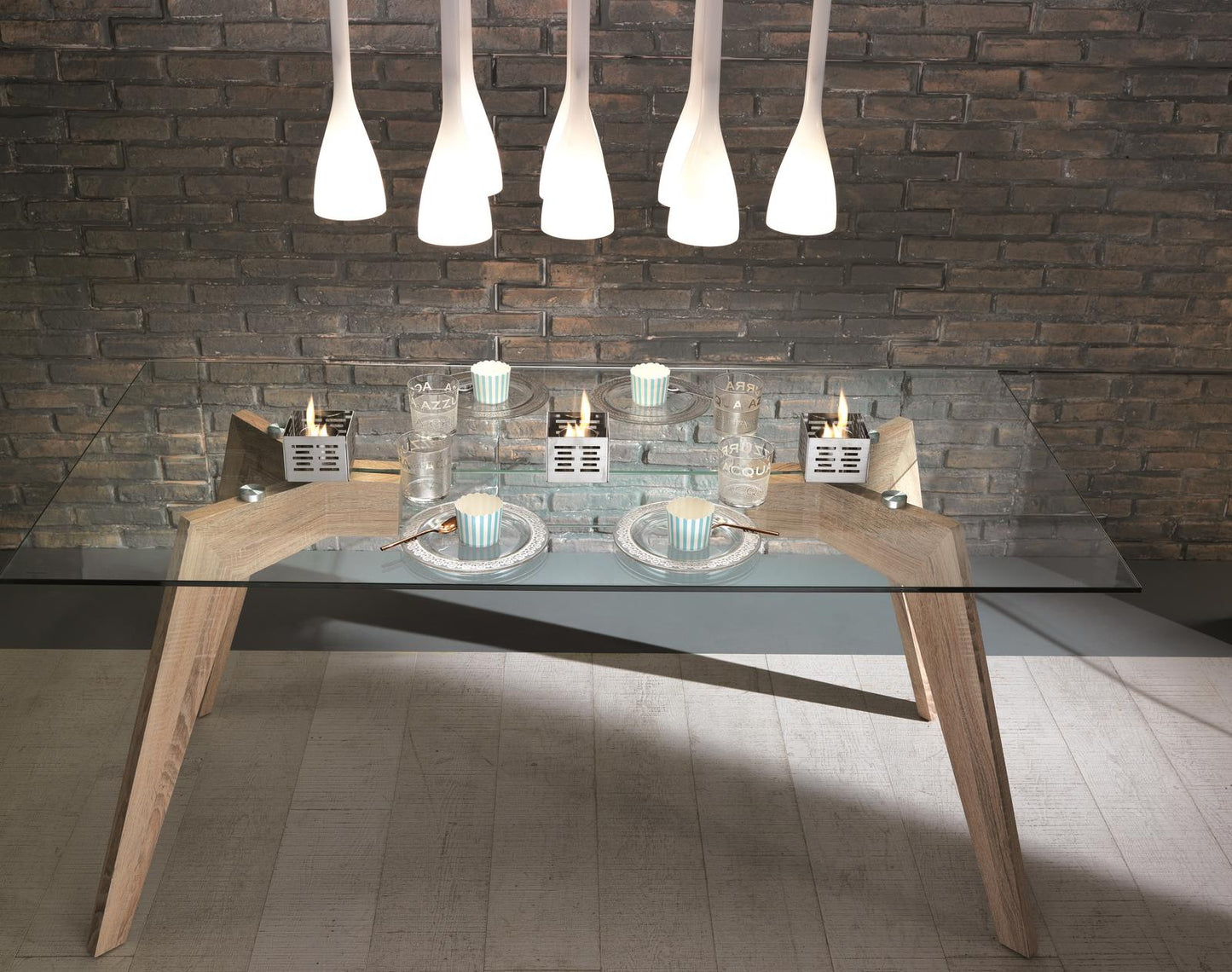 3x Set de 3 bio-cheminées en acier gris clair 10x10x8h cm