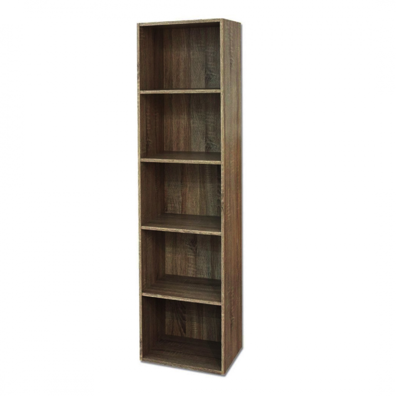 Bibliothèque en bois 5 étagères Etagère en noyer L 40 x H 29 x H 172 cm