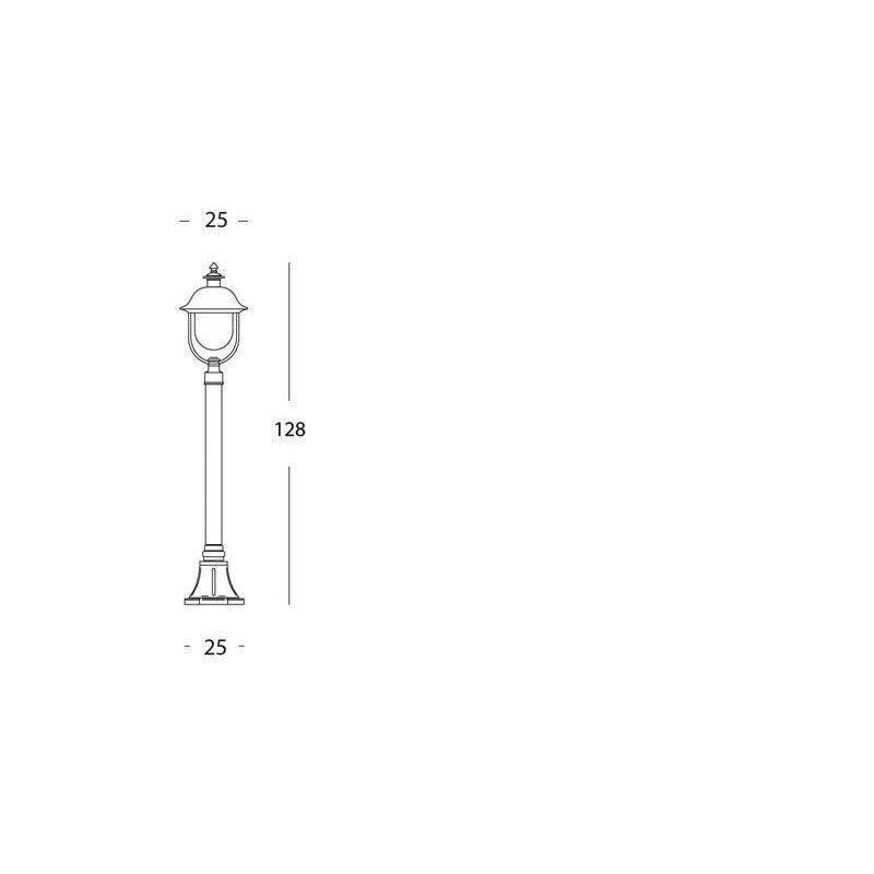 Mât de lampadaire d'extérieur avec structure en aluminium moulé sous pression gris, 128 cm h