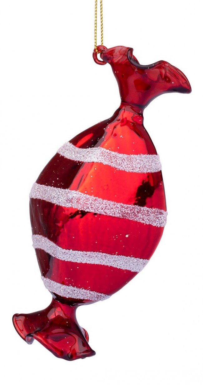 12x Pendentif Sucré Vt Rouge 6,3X13,5H