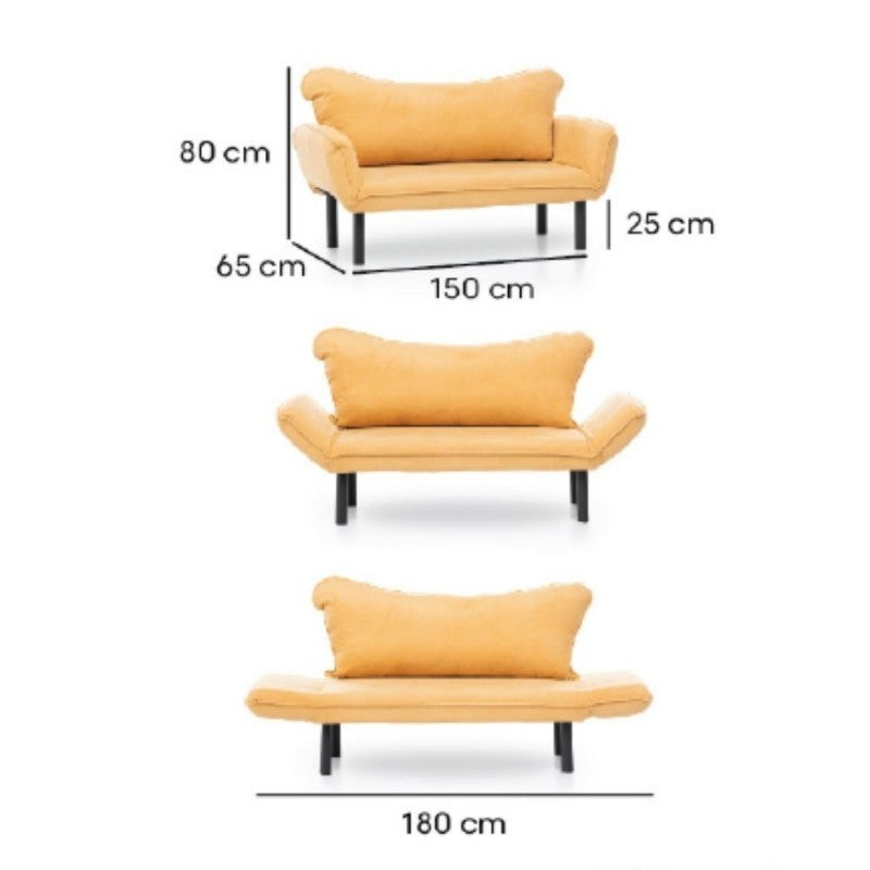 Canapé Chatto 2 places bordeaux avec accoudoirs inclinables 150x65xh.80 cm