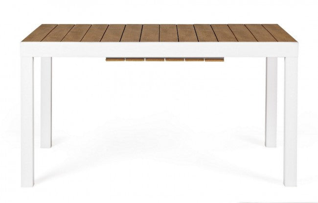 Table extensible 140-200x90 blanche en aluminium
