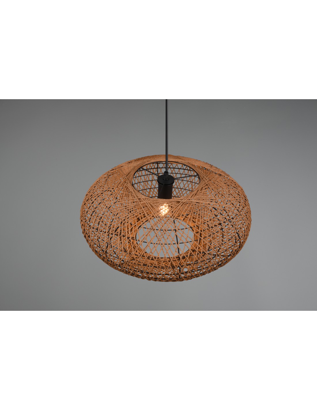 Suspension Maison de Vacances Abat-jour Fibres Naturelles Hedda Trio Lighting