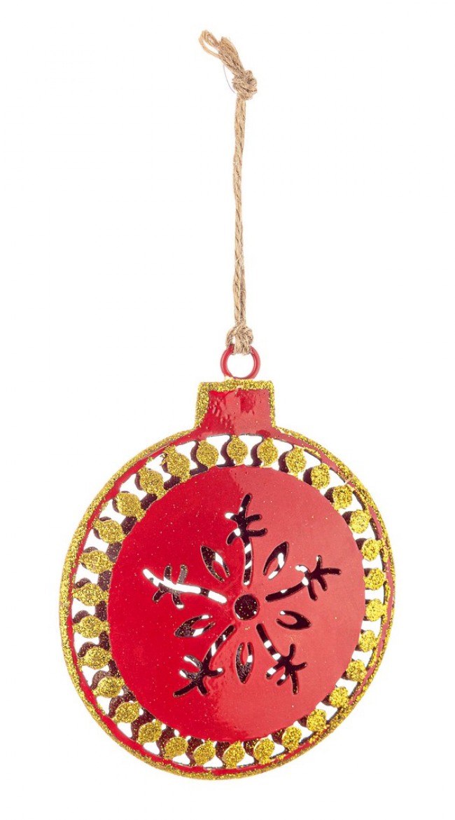 12x pendentif sphère feuilletée rouge