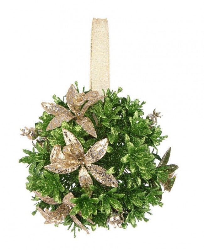 12x Décoration sphérique Bethany Champagne D1