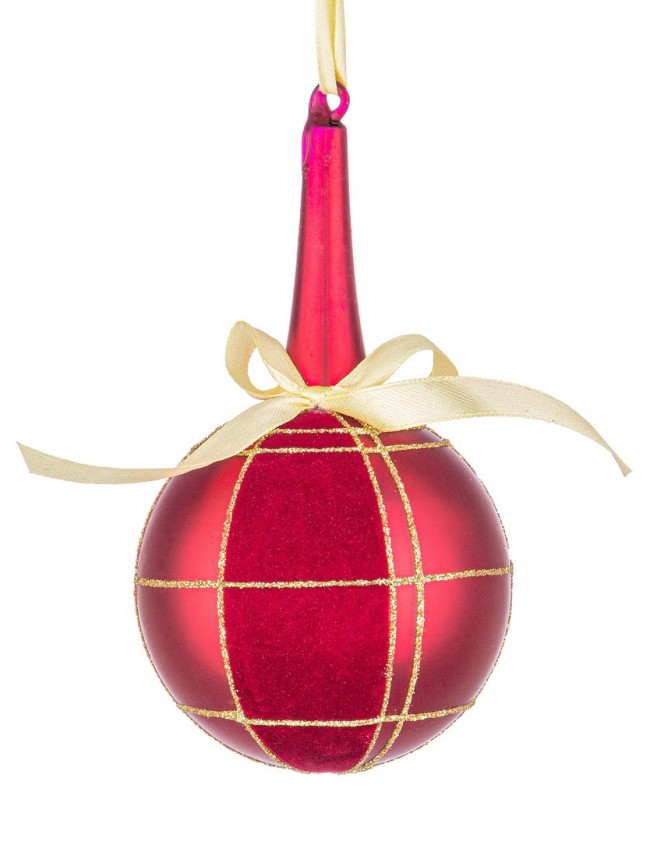 6x Sphère Vt Velouté Rouge D80 H14,8