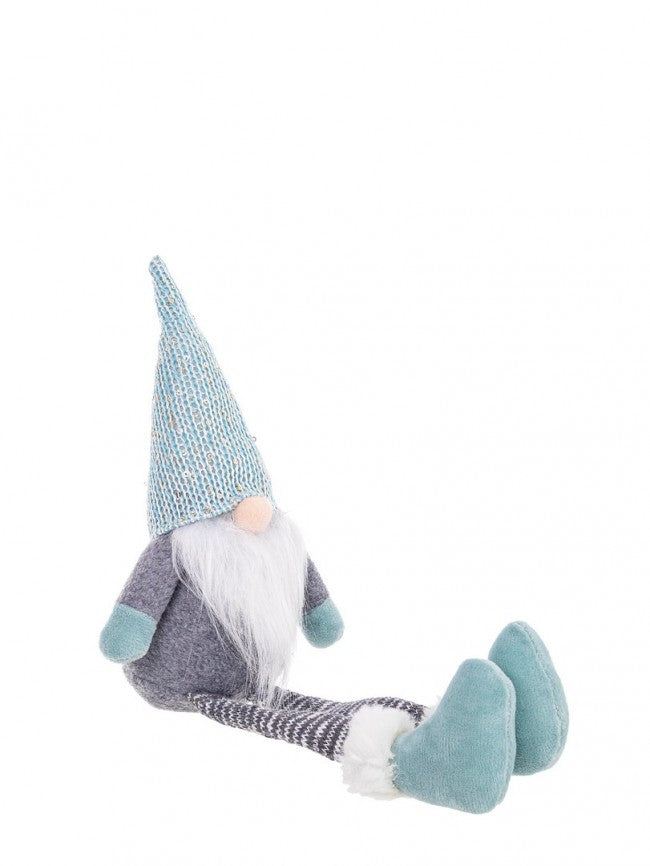 12x Pattes de Père Noël Justine Bleu Paillettes