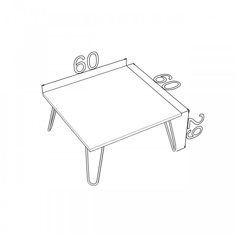 Tavolino per colazione letto bianco Con gambe pieghevoli cm 60 x 60 x 29 h EFFEZ