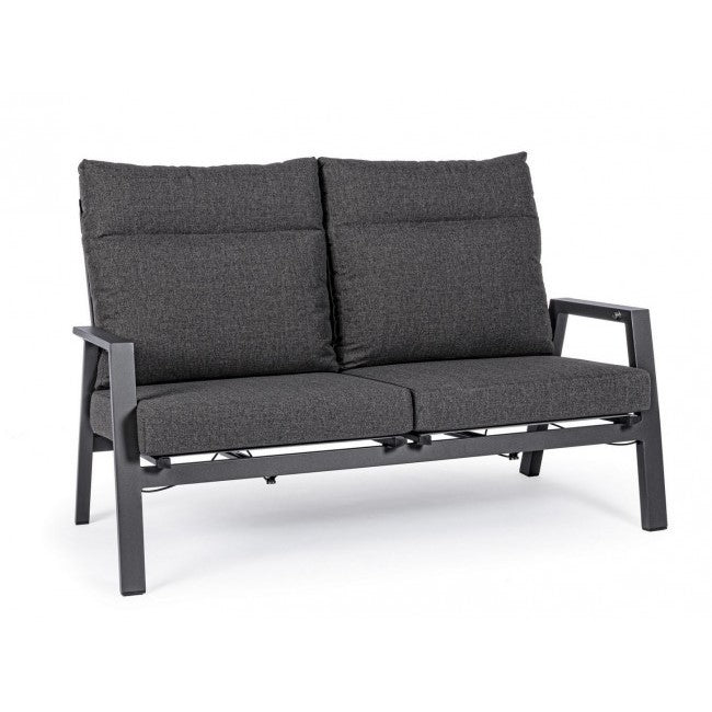 Canapé 2 places avec coussins inclinables avec coussins Kledi anthracite