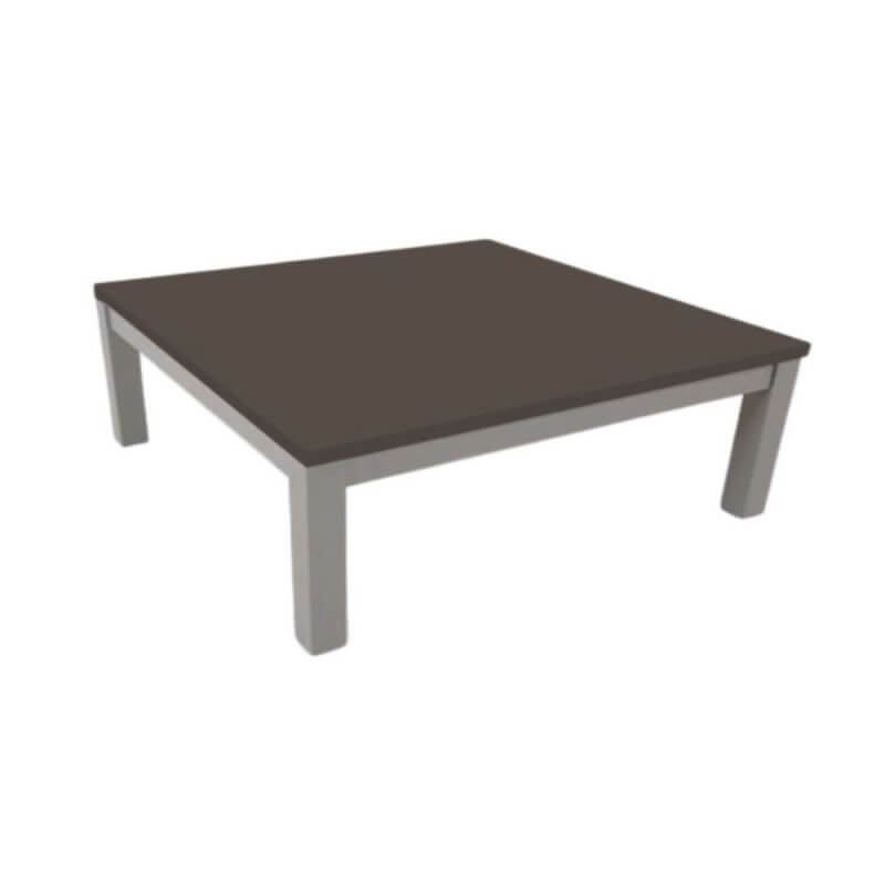 Table basse rectangulaire avec structure grise et plateau en boue Tratto