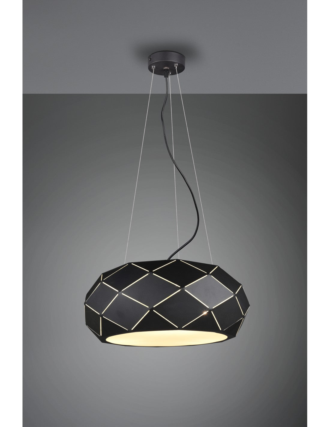 Suspension 3xE27 Zandor Noir Ø50 cm Trio Lighting