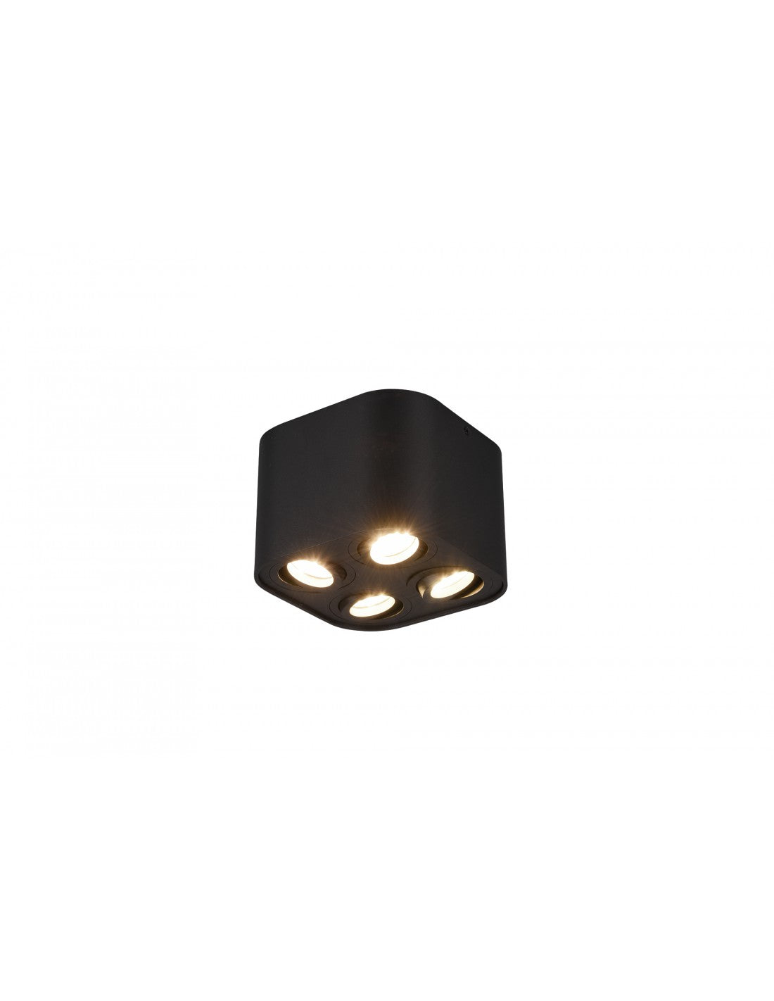 Plafonnier 4 Spots GU10 Orientables Cookie Cube Noir Trio Lighting