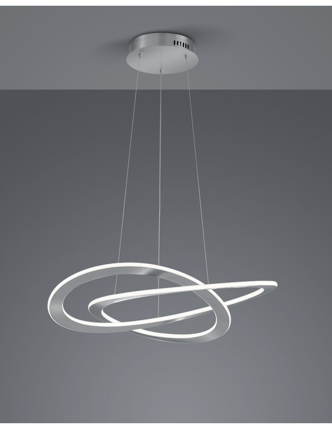 Suspension 2 Cercles LED Oakland Nickel Mat Dimmable Trio Lighting