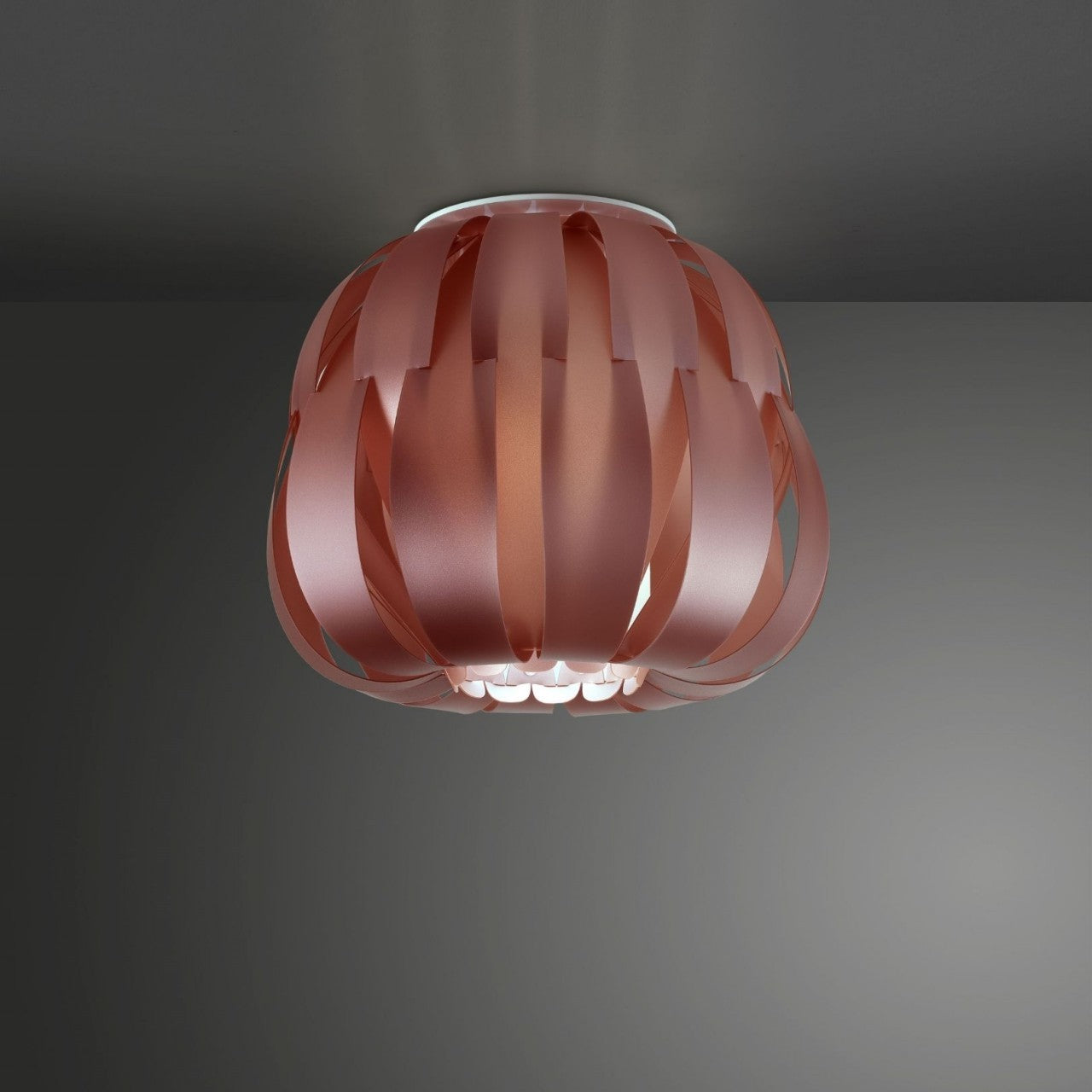 Plafonnier en métal rose cm. 29x23h