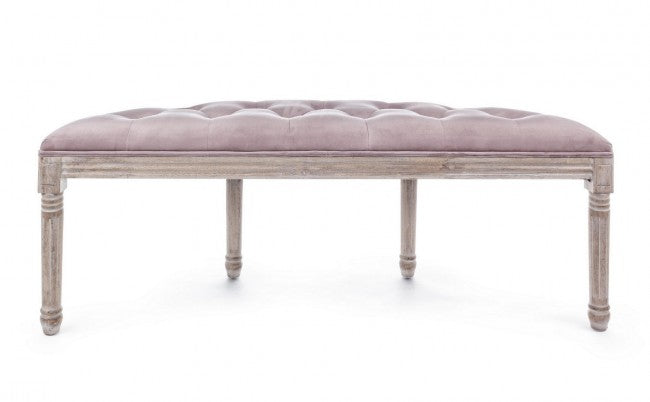 Banc classique Tilde Woodrose en velours 125x42x48h cm