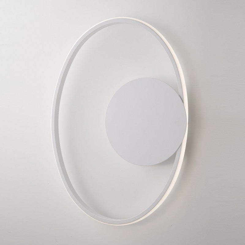 Plafonnier blanc en métal et aluminium avec LED intégrée 42x30x h8 cm