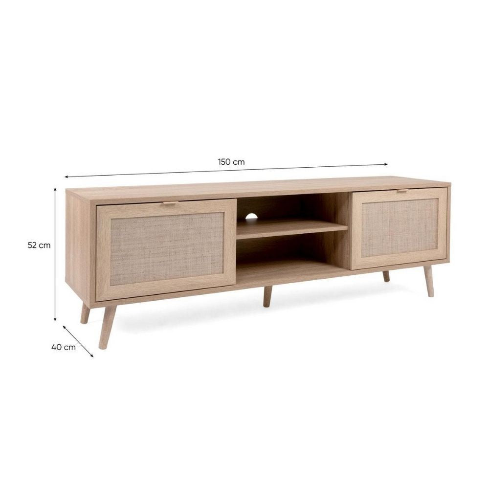 Meuble TV Bali 56A avec 2 portes effet osier