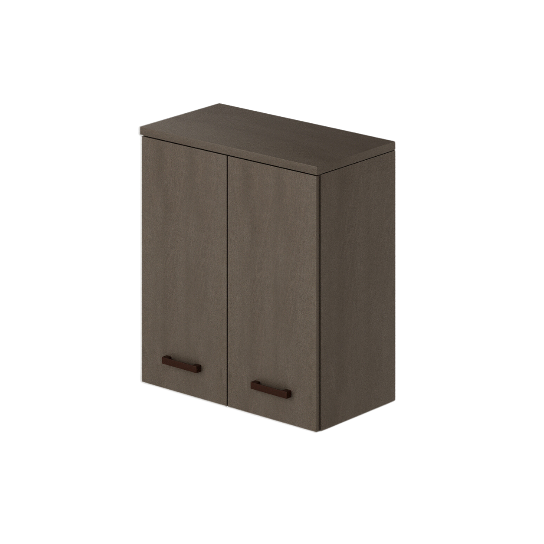 Élément mural buanderie 2 portes avec étagère couleur boue H77x71x38cm