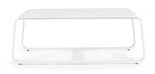 Table basse d'extérieur MERRIGAN en aluminium blanc 105x62x h38 cm