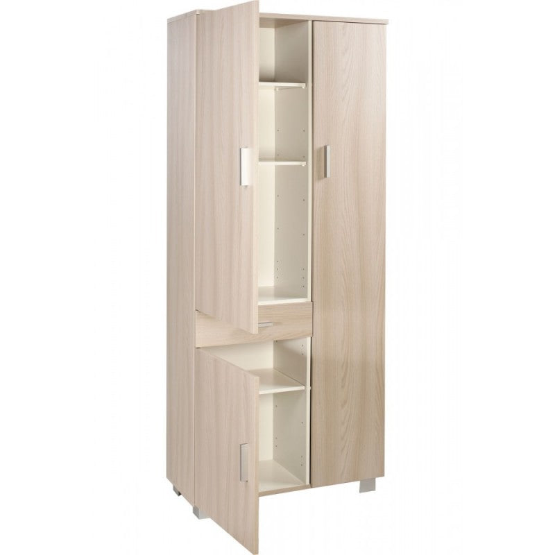 Armoire polyvalente avec trois portes et un tiroir en Light Olmo 77x34x h178 cm