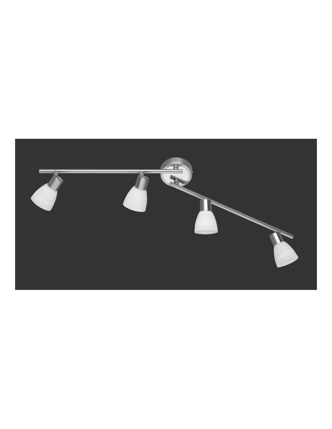 Plafonnier 4 spots LED G9 chargés en nickel Trio Lighting