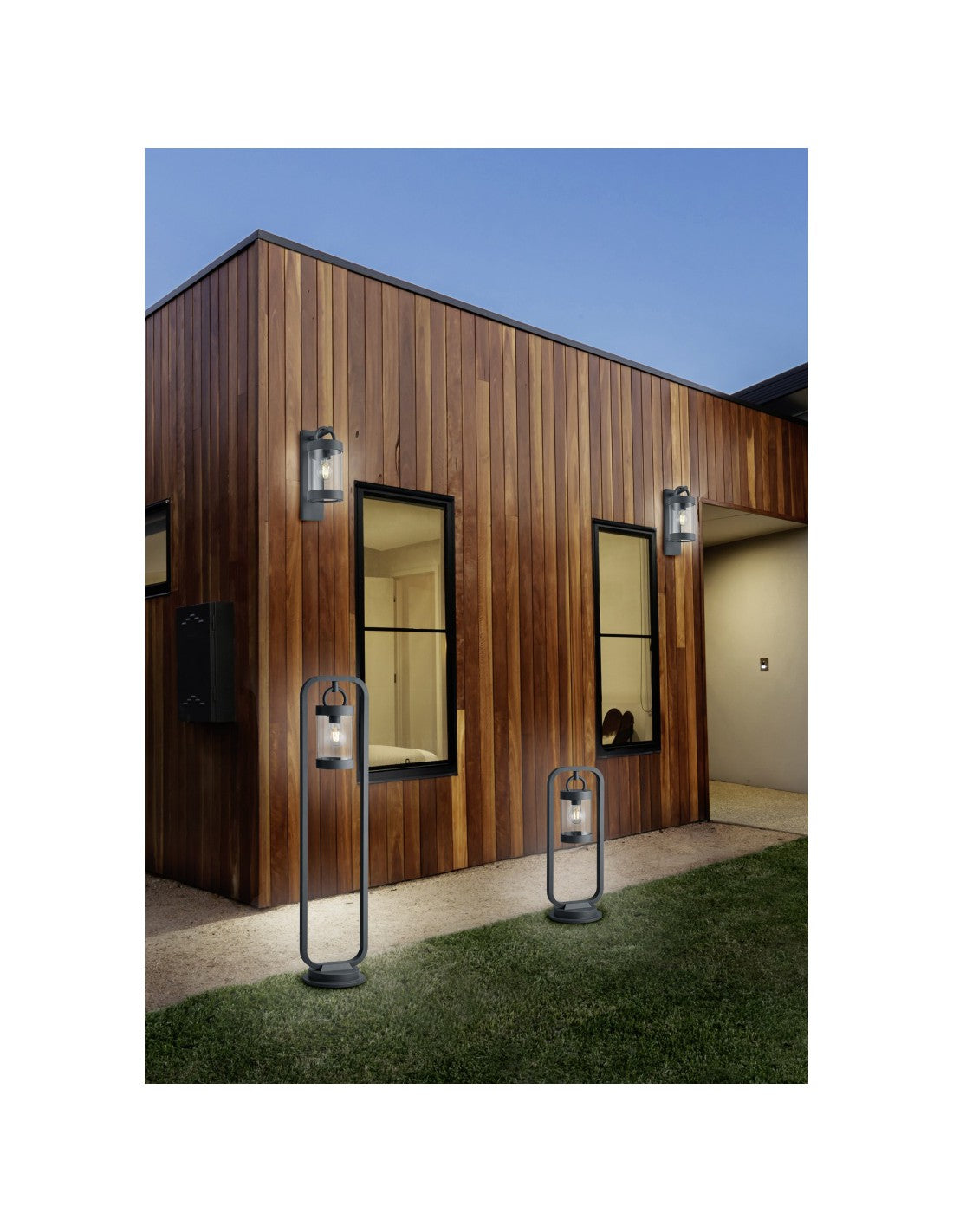 Borne d'extérieur Sambesi anthracite H60 cm IP44 capteur crépusculaire Trio Lighting